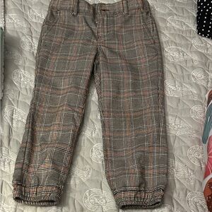 Janie and Jack Plaid Kids Trousers - Gray, Brown, orange